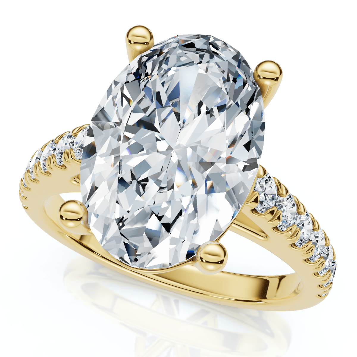 Certified 2 3/4Ct Oval Accent Diamond Engagement Ring 14k Gold or Platinum Lab G