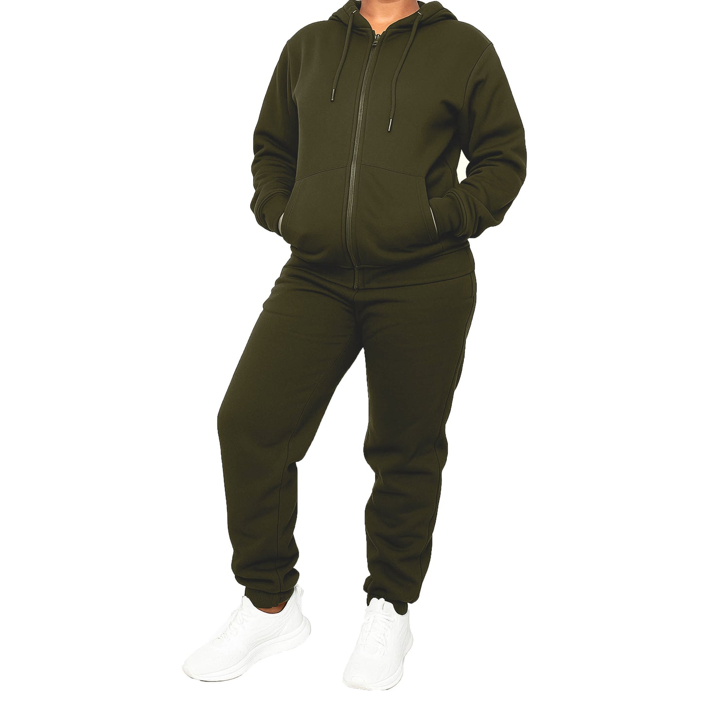 Blu Rock Women's Loose Fit  Full-Zip Hoodie and Jogger Sweatpants Matching, 2-Piece Set