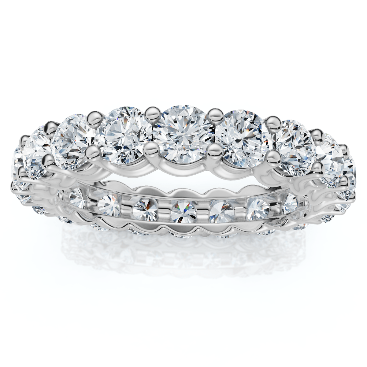 3Ct U Prong Diamond Eternity Wedding Ring 14k Gold or Platinum Lab Grown EF/VS