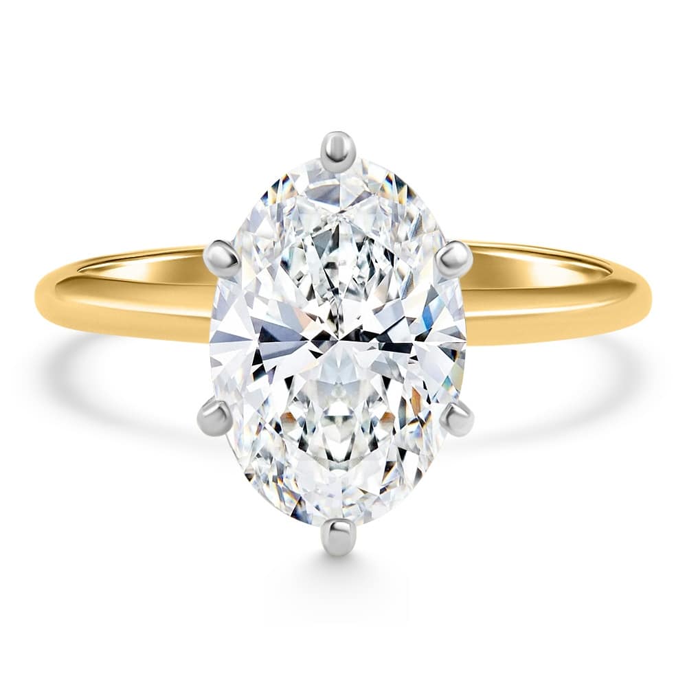 Certified 4Ct Oval Solitaire Diamond Engagement Ring 14k Gold Lab Grown