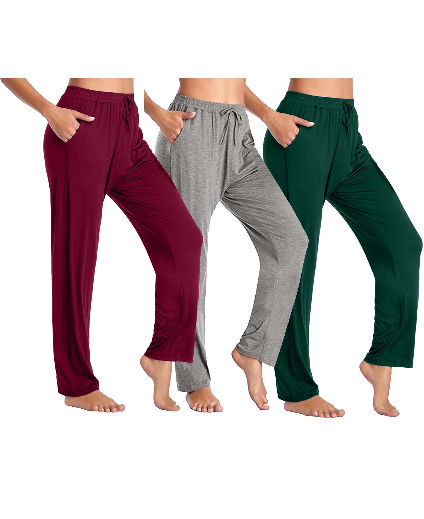 Blue Ice Women's Loose Fit Classic Lounge Pants-3 Pack
