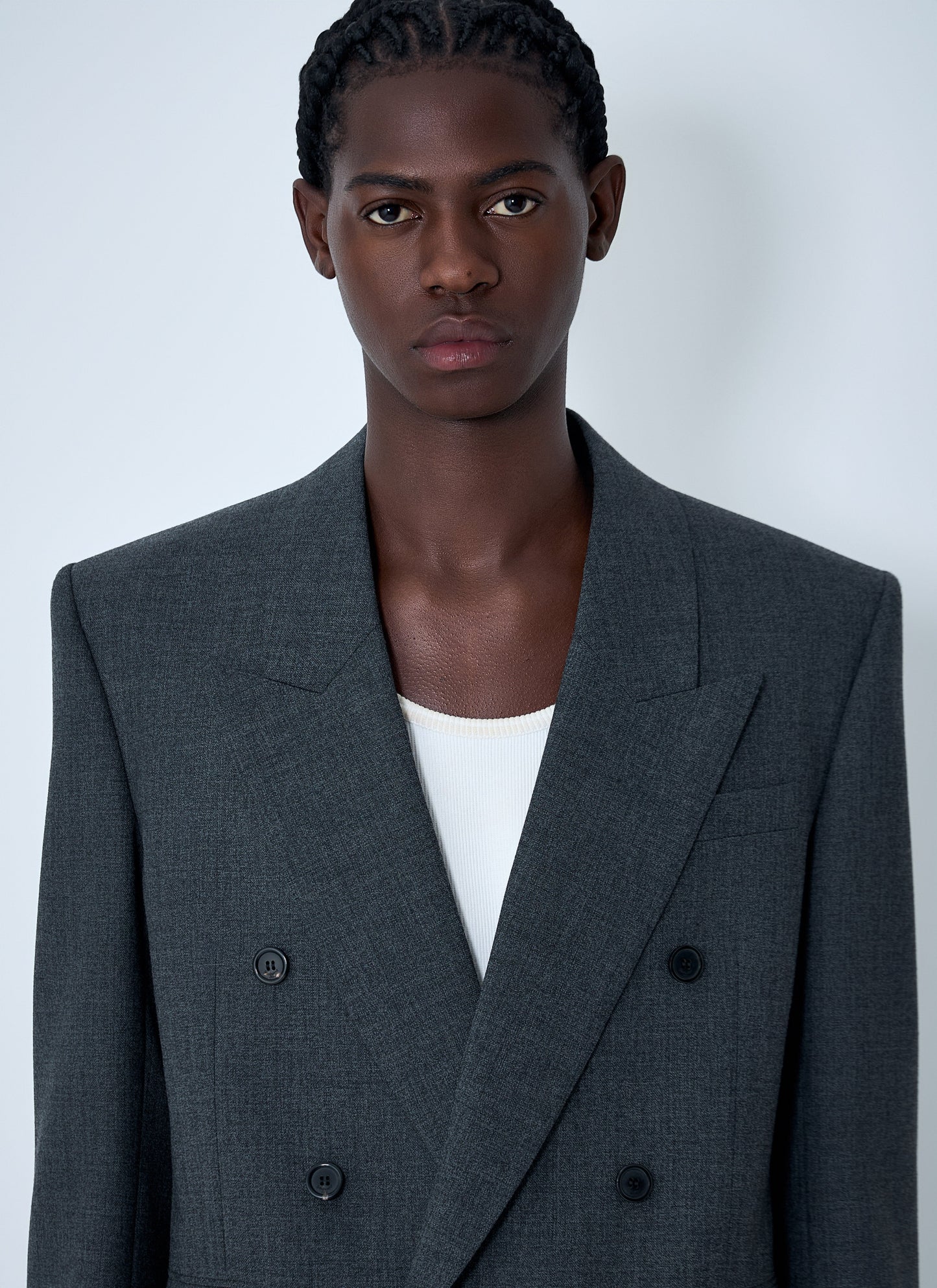 Saint Laurent Men Double-Breasted Wool Blazer