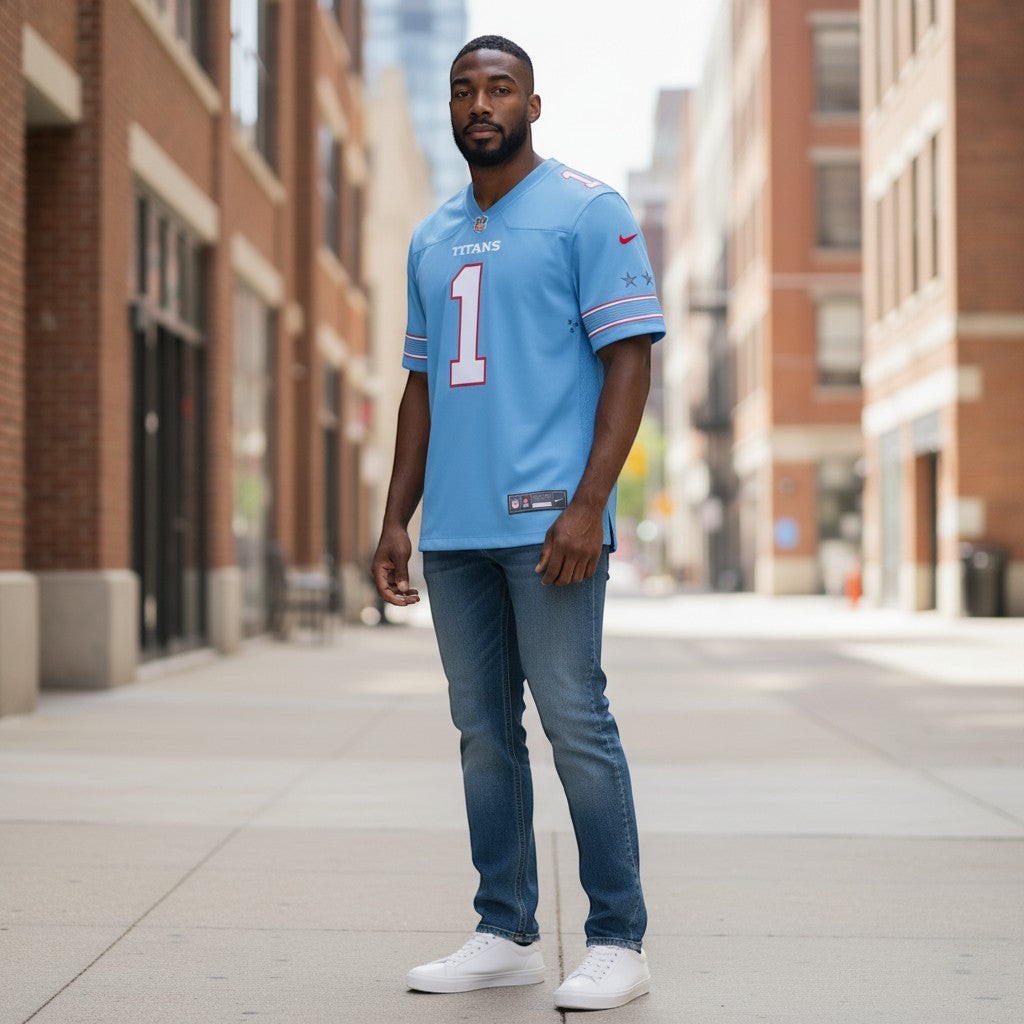 Cameron Ward Tennessee Titans Game Jersey - Light Blue