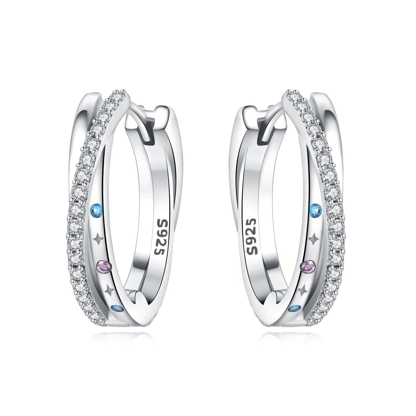 Stellar Sparkle Crossover Hoops