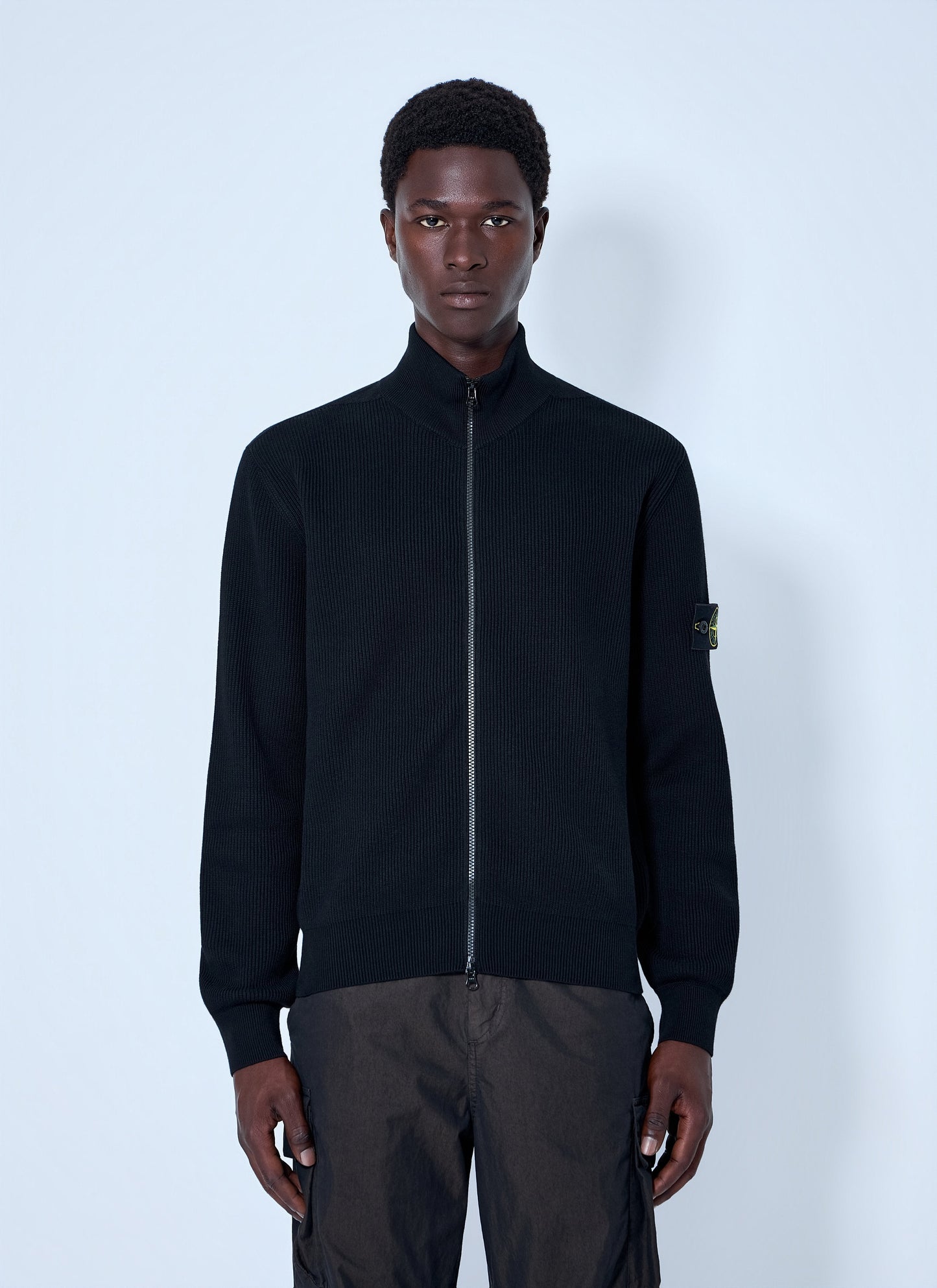 Stone Island Men Ribbed Zip-Up Jacket