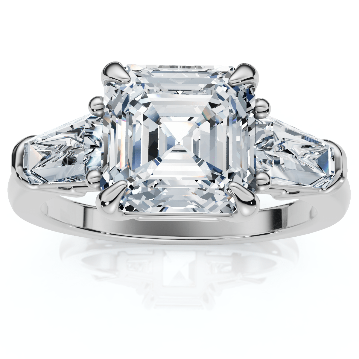 Certified 2 1/2Ct Paulina Asscher Dut Diamond Engagement Ring 14k Gold Lab Grown