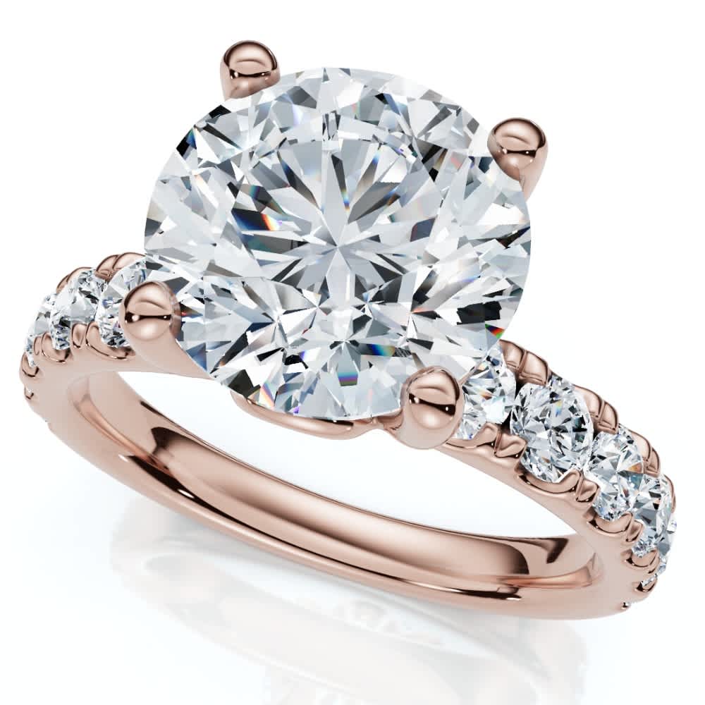 Certified 4Ct TW Diamond Pave Engagement Ring in 14k Gold Lab Grown