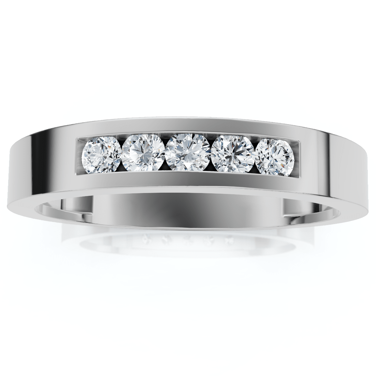 Men's 1/4Ct Channel Set Diamond Wedding Ring 14k Gold Lab Grown
