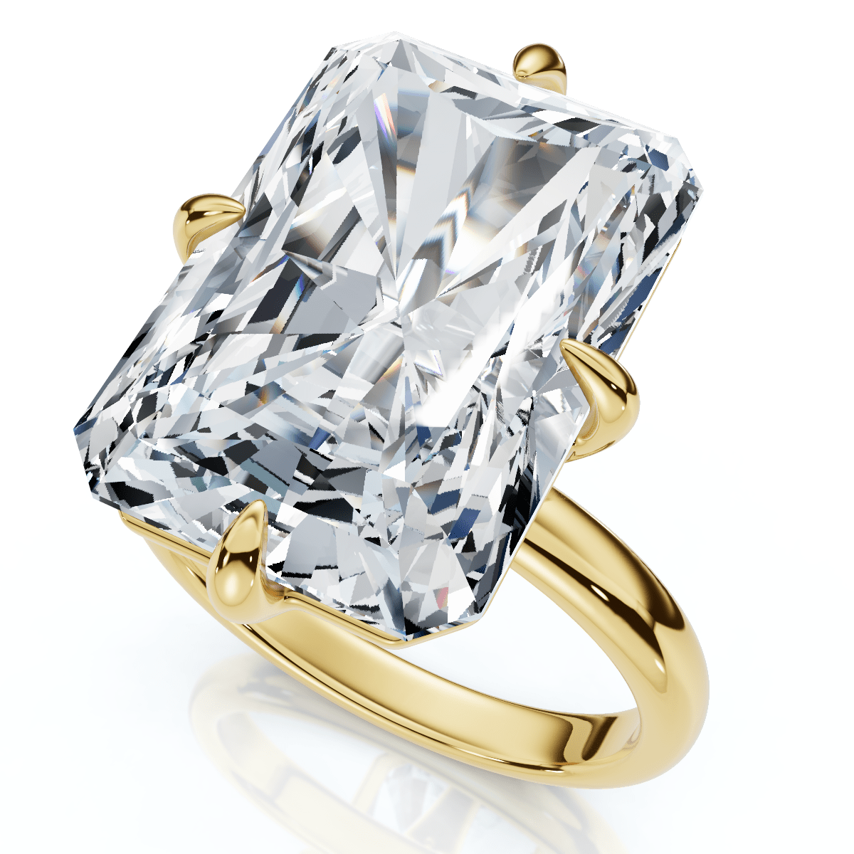 Certified 11Ct Radiant Diamond Solitaire Engagement Ring 14k Gold/Pt Lab Grown