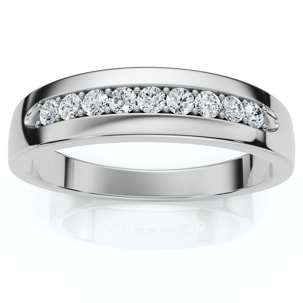 Men's 1/4Ct Polished Diamond Wedding Ring Lab Grown
