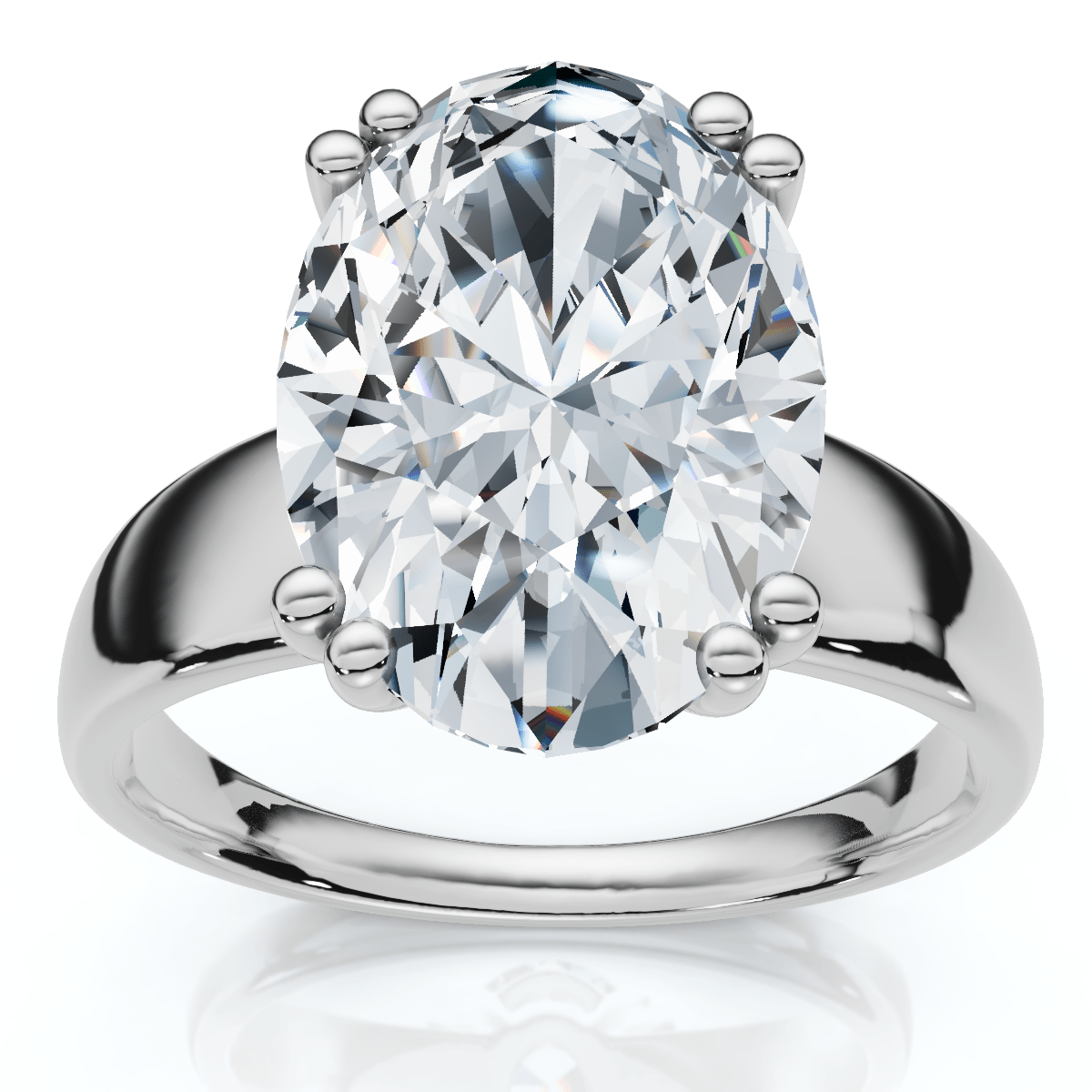 Certified 4Ct Oval Diamond Solitaire Engagement Ring Lab Grown