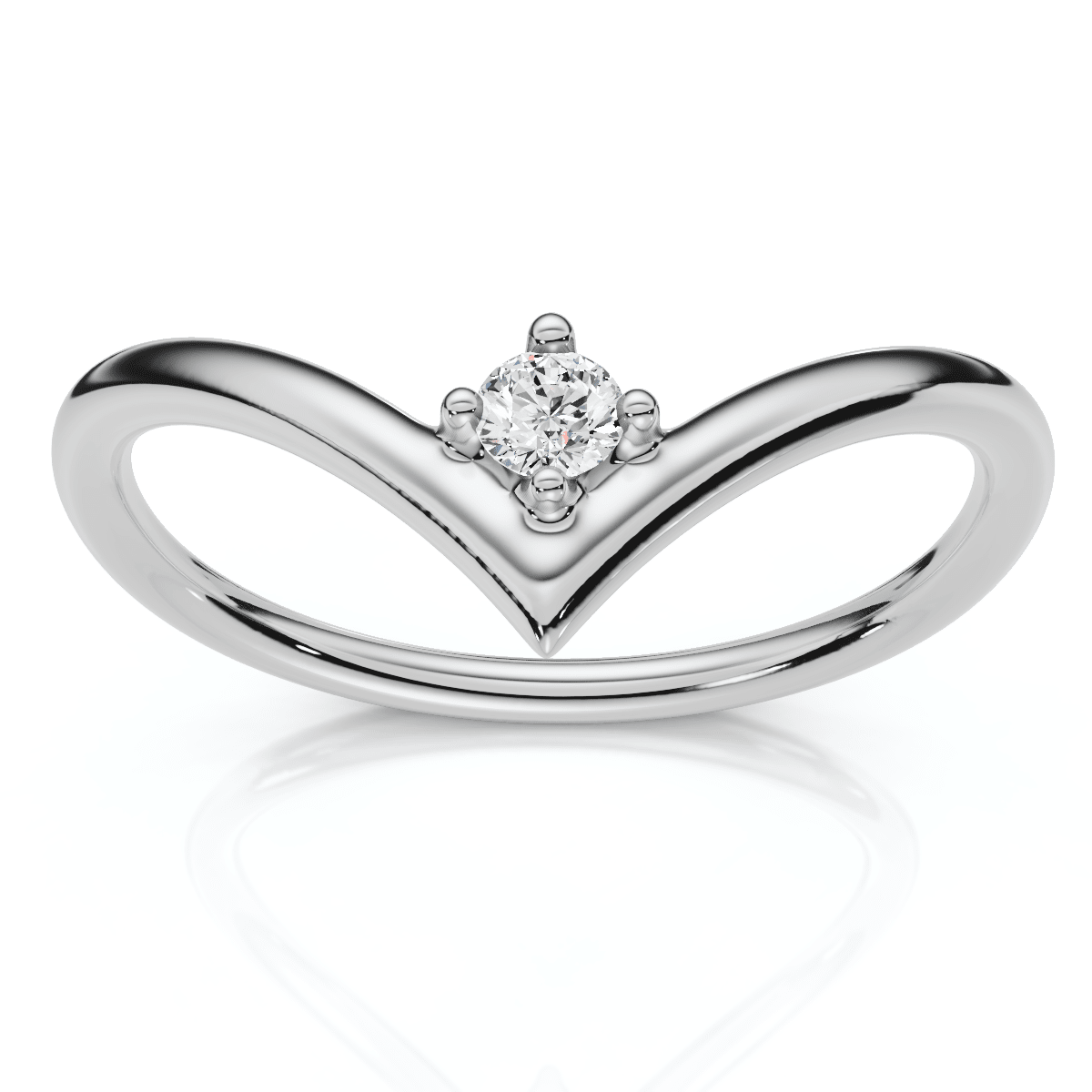 Diamond Stackable Chevron Wedding Ring 14k Gold Lab Grown
