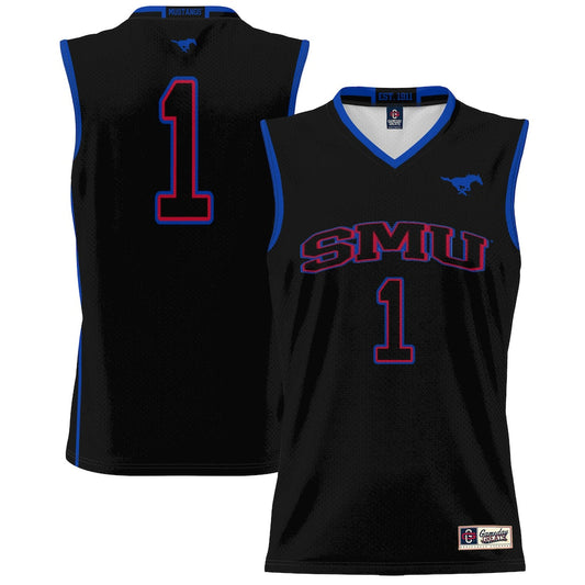 #1 SMU Mustangs GameDay Greats Lightweight Basketball Jersey - Black