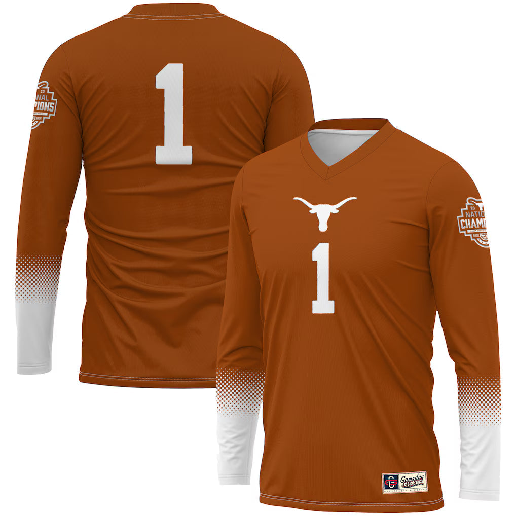 #1 Texas Longhorns GameDay Greats Volleyball National Champions Fashion Jersey - Texas Orange
