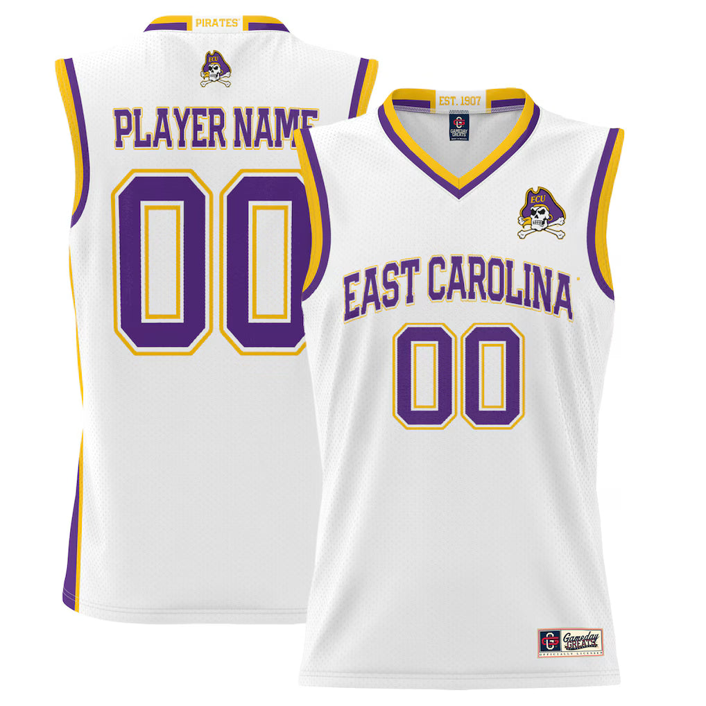 ECU Pirates GameDay Greats Lightweight NIL Pick-A-Player Basketball Jersey - White