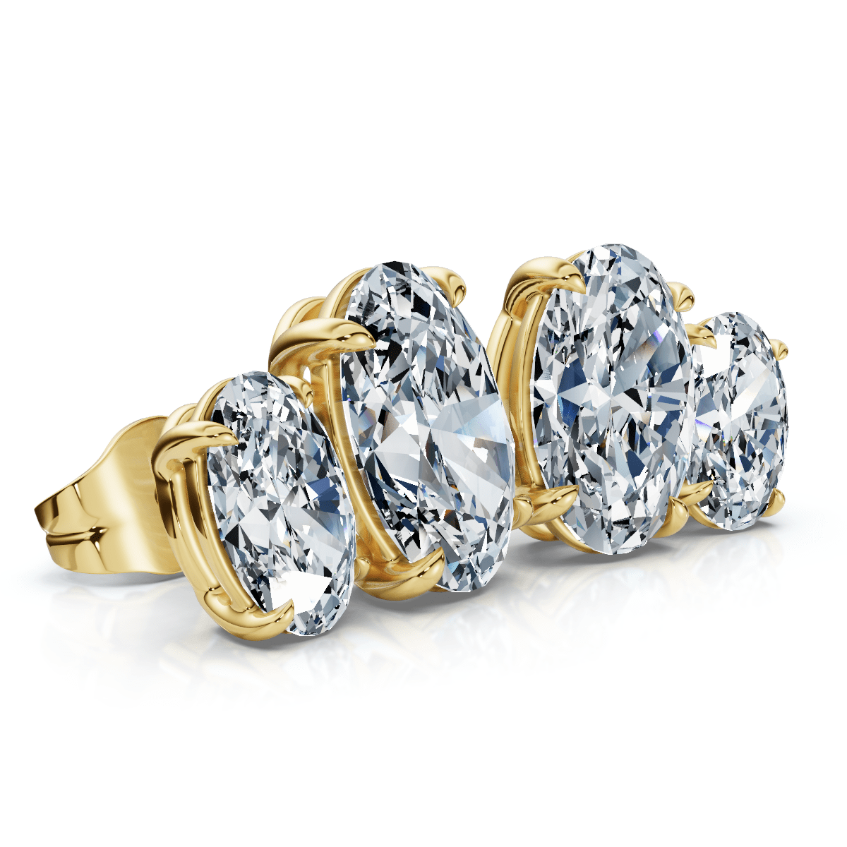 Certified 3Ct Oval Cut Toi Et Moi Diamond Earrings 14k Gold Lab Grown