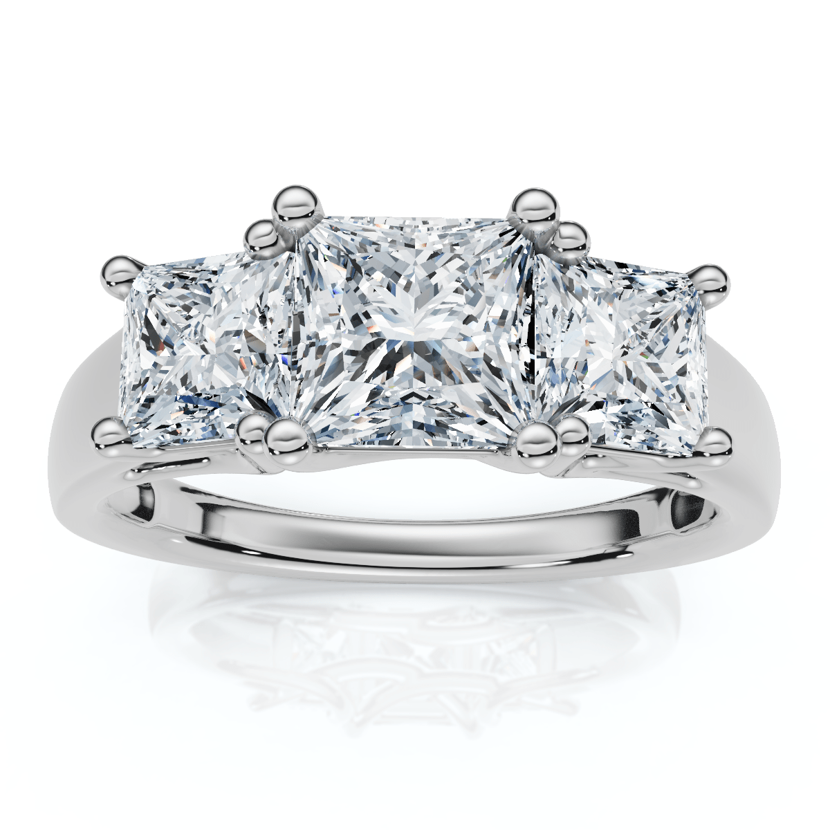 2Ct Princess Cut Diamond Engagement Ring 14k White Gold Lab Grown