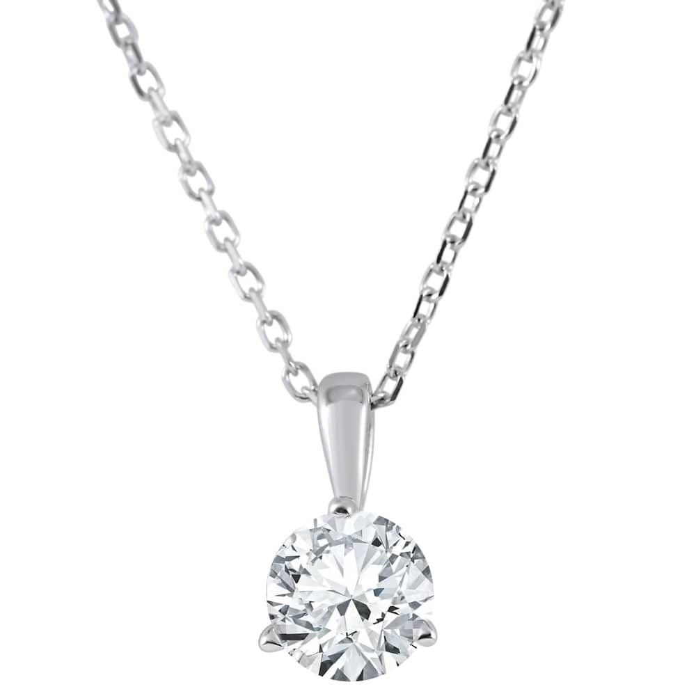 1/4 ct Solitaire Diamond Pendant available in 14K and Platinum