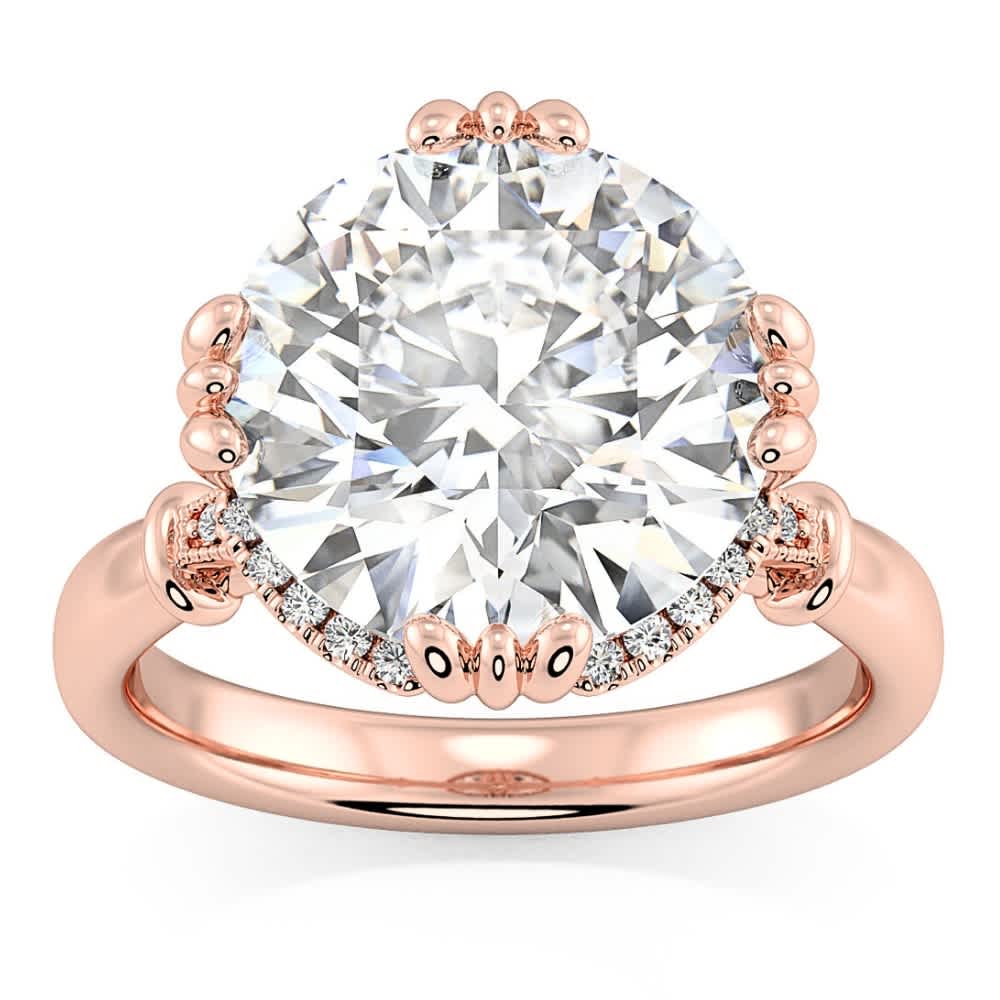 Certifed 5 1/2Ct Round Diamond Engagement Ring 14k Gold Lab Grown