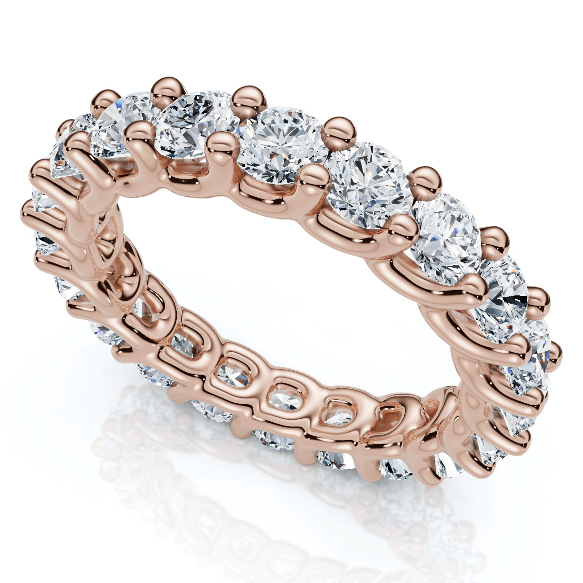 2 1/2Ct Diamond U Prong Eternity Ring in 14k Gold or Platinum Lab Grown