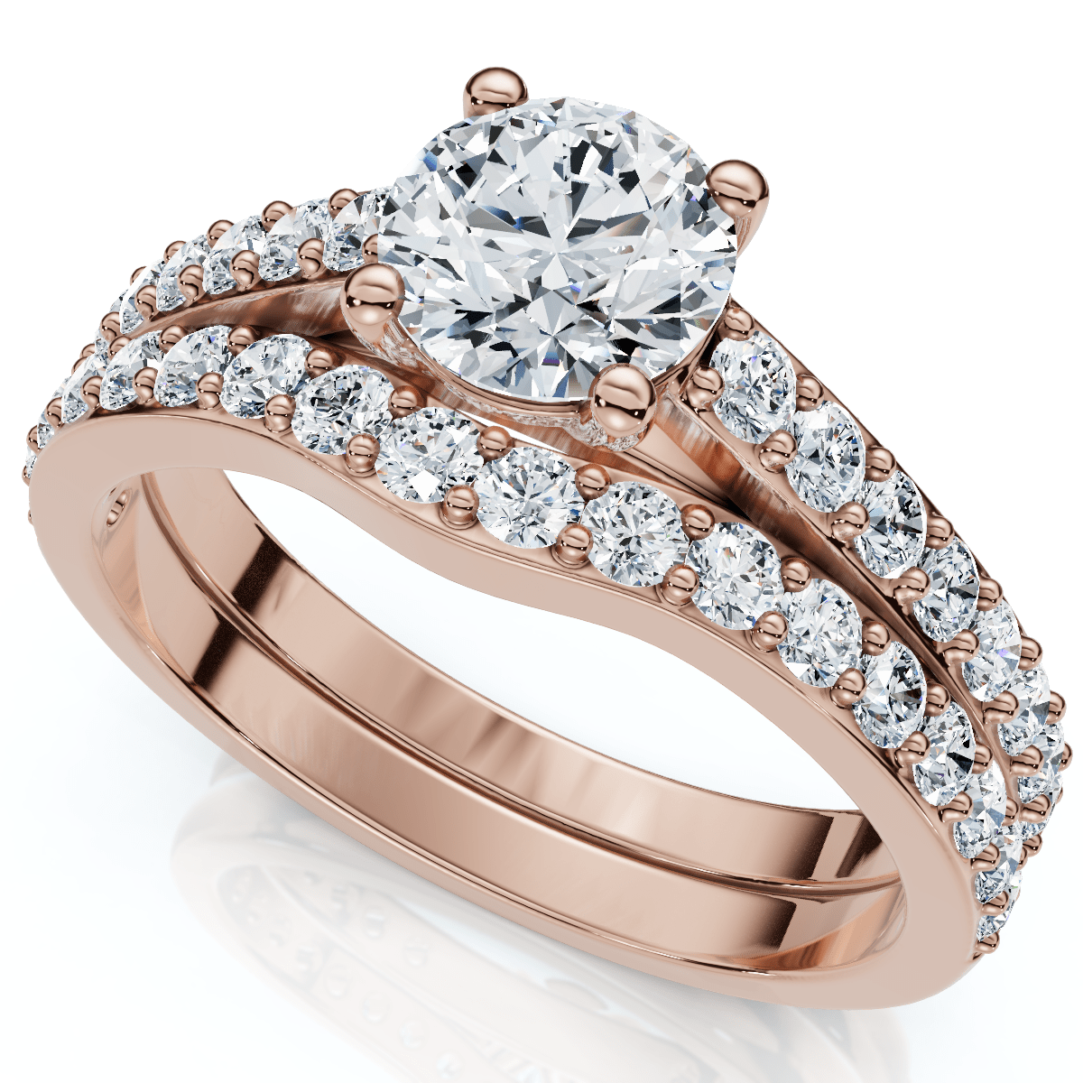1Ct Jessi Diamond Engagement Wedding Ring Set 14k Gold Lab Grown