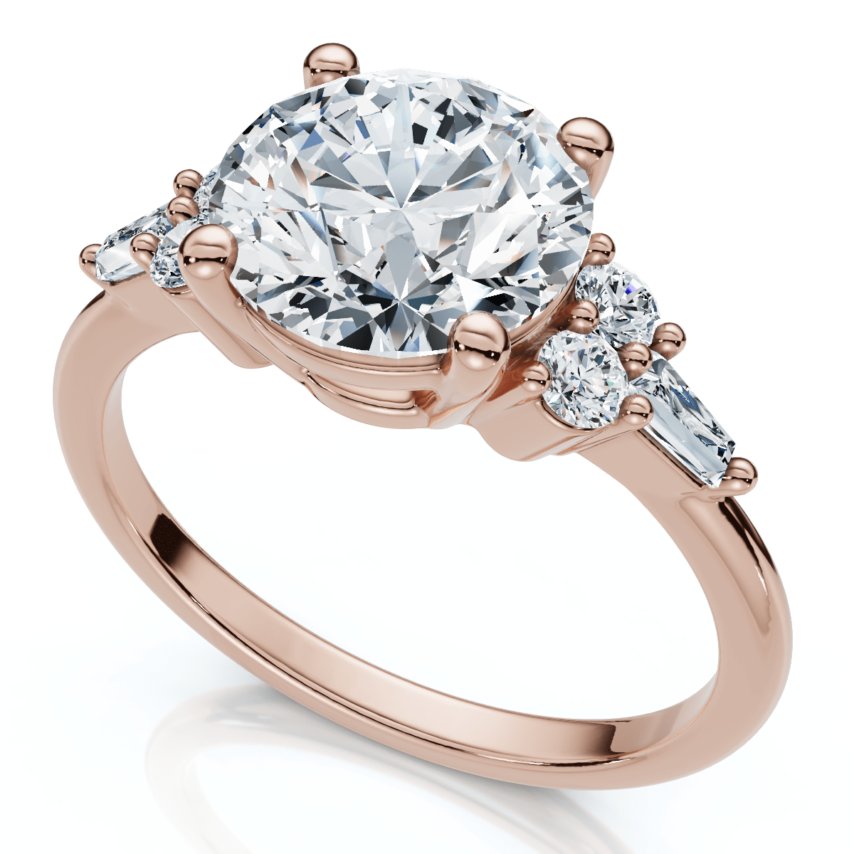 Certified 2 1/10Ct Diamond Baguette Engagement Ring 14k Gold or Pt Lab Grown