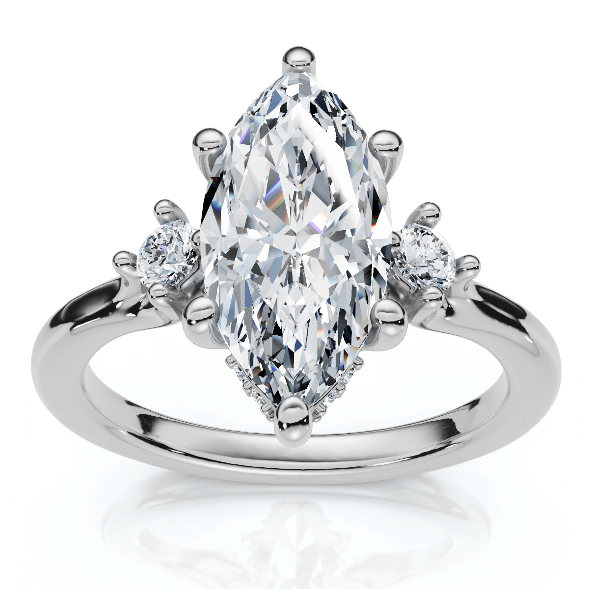 Certified 2.15Ct Marquise Diamond Engagement Ring 14k Gold or Platinum Lab Grown