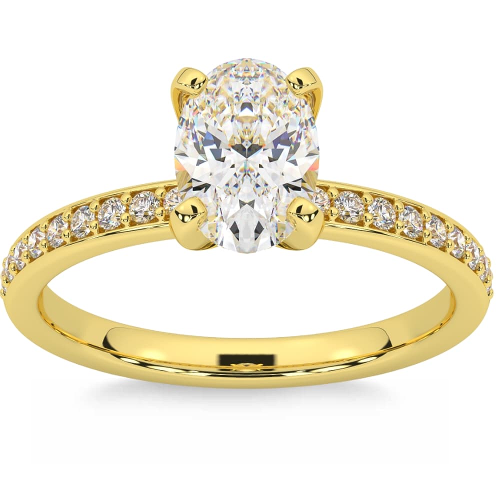 Certified 2 1/4Ct Oval Diamond Engagement Ring 14k Gold Lab Grown