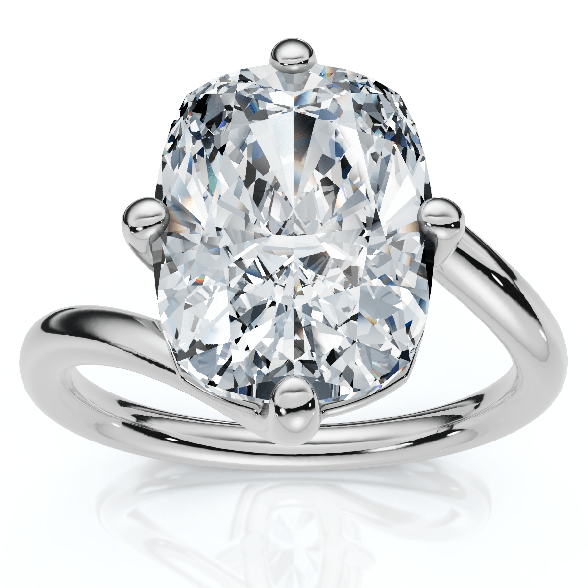 Certified 4Ct Atelier Solitaire Diamond Engagement Ring 14k Gold Lab Grown