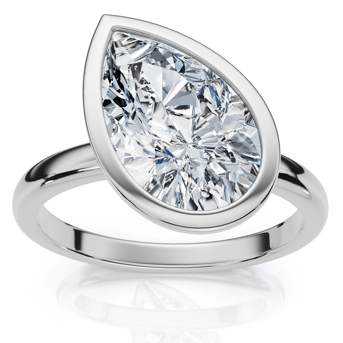 Certified 2Ct Pear Solitaire Diamond Engagement Ring 14k Gold or Pt Lab Grown