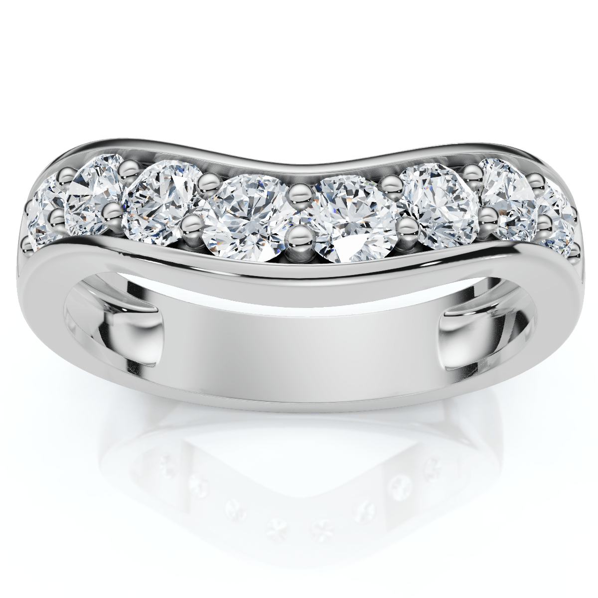 5/8Ct Diamond Curved Wedding Anniversary Band 14k Gold Lab Grown