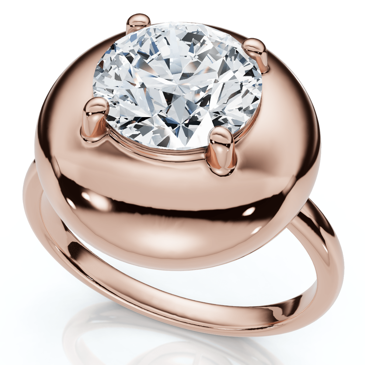 2Ct Diamond Bezel Stackable Button Engagement Ring Lab Grown