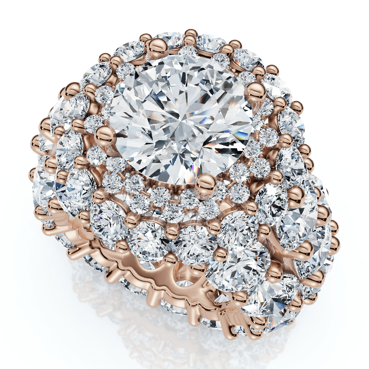 Certified 26Ct Diamond Halo Engagement Ring in 14k Gold Lab Grown