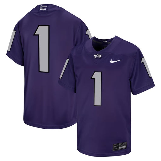 #1 TCU Horned Frogs Youth Untouchable Football Jersey - Purple