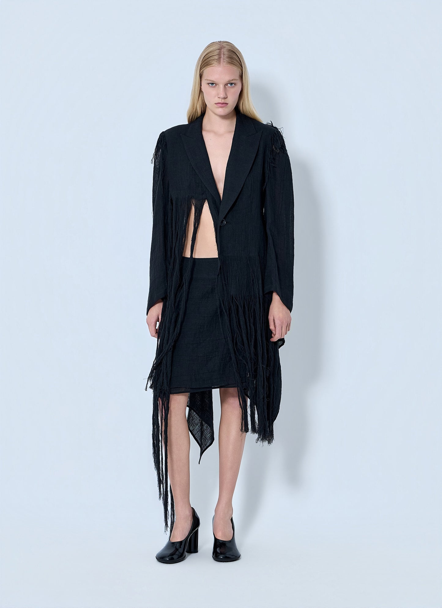 Yohji Yamamoto Women Frayed Hem Blazer