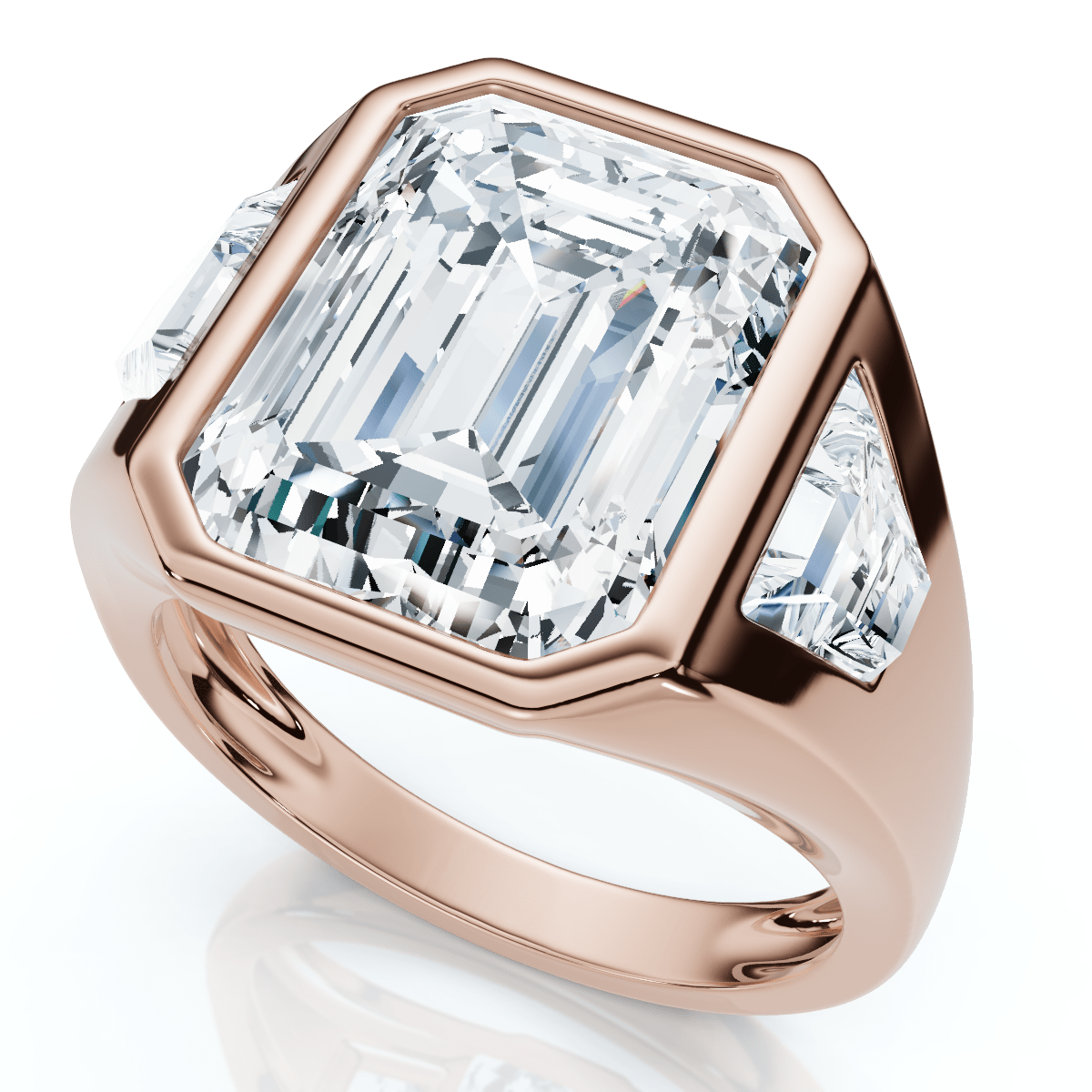 Certified Men's 7Ct Anniversary Pinky Ring 14k Gold or Platinum Lab Grown
