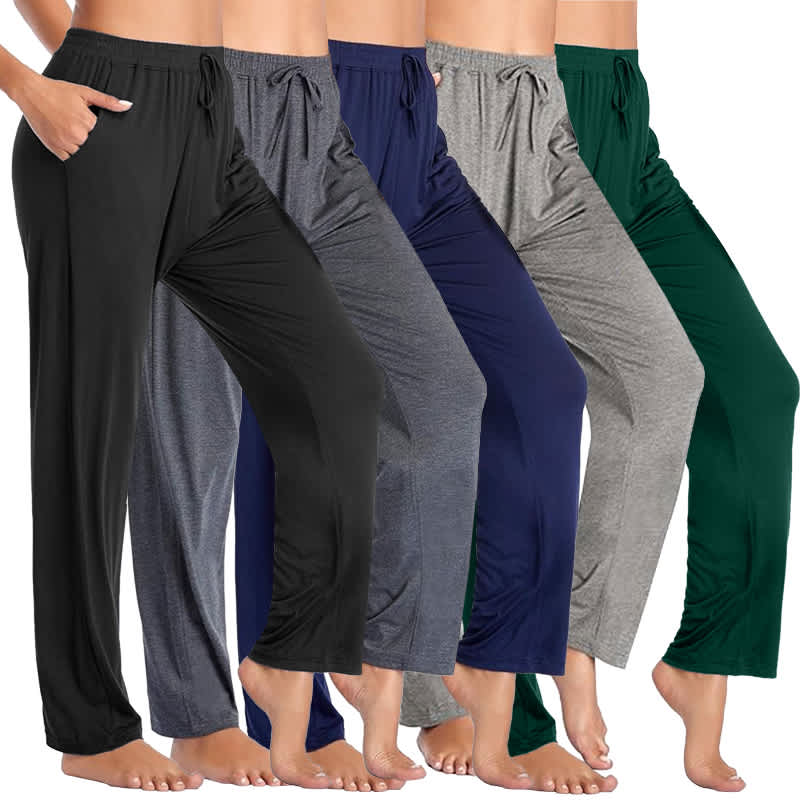 Blue Ice Women's Loose  Fit Classic Lounge Pants-5 Pack