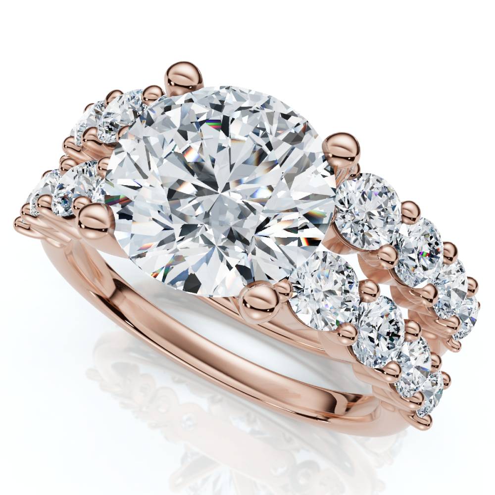Certified 3 6/8ct Diamond Engagement Wedding Ring Set 14k Gold Lab Grown