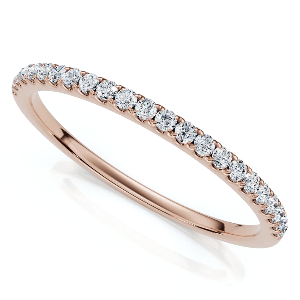 1/4Ct Diamond Wedding Ring Prong Set Stackable Anniversary Band Gold Lab Grown