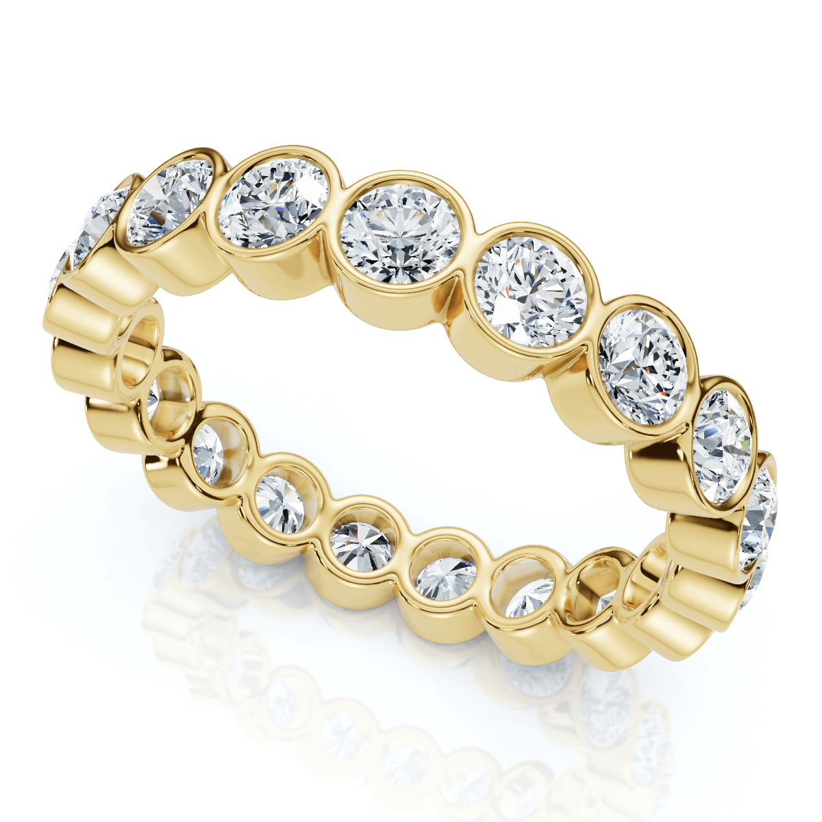 2Ct Bezel Set Diamond Eternity Wedding Ring 14k Gold of Platinum Lab Grown